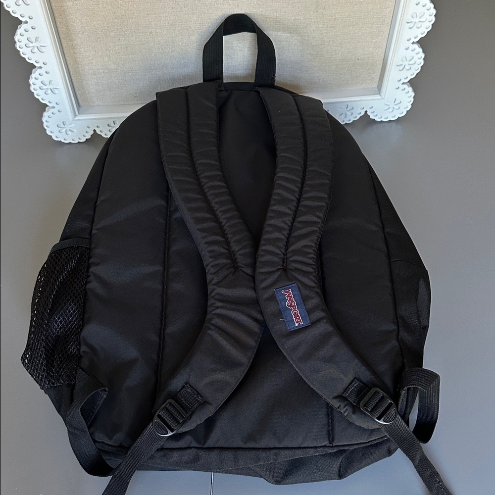 Jansport Black Backpack with Navy Logo Patch - Picture 14 of 15